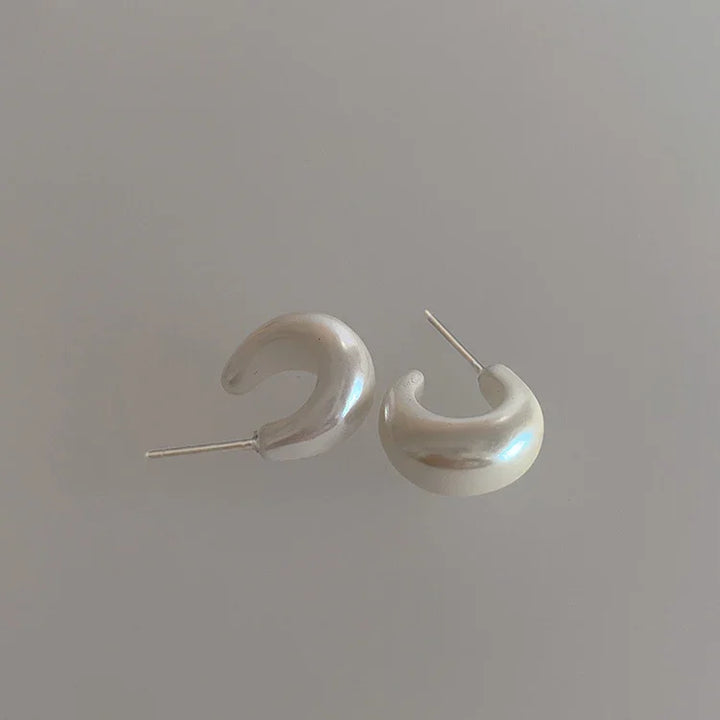 Minimalista gyöngy C-alakú fülbevalók - Lunette