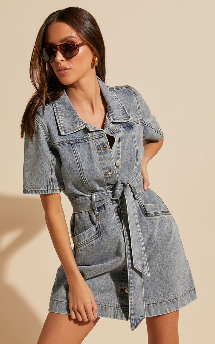 AA OOS Gombos Denim Mini Ruha - Aria