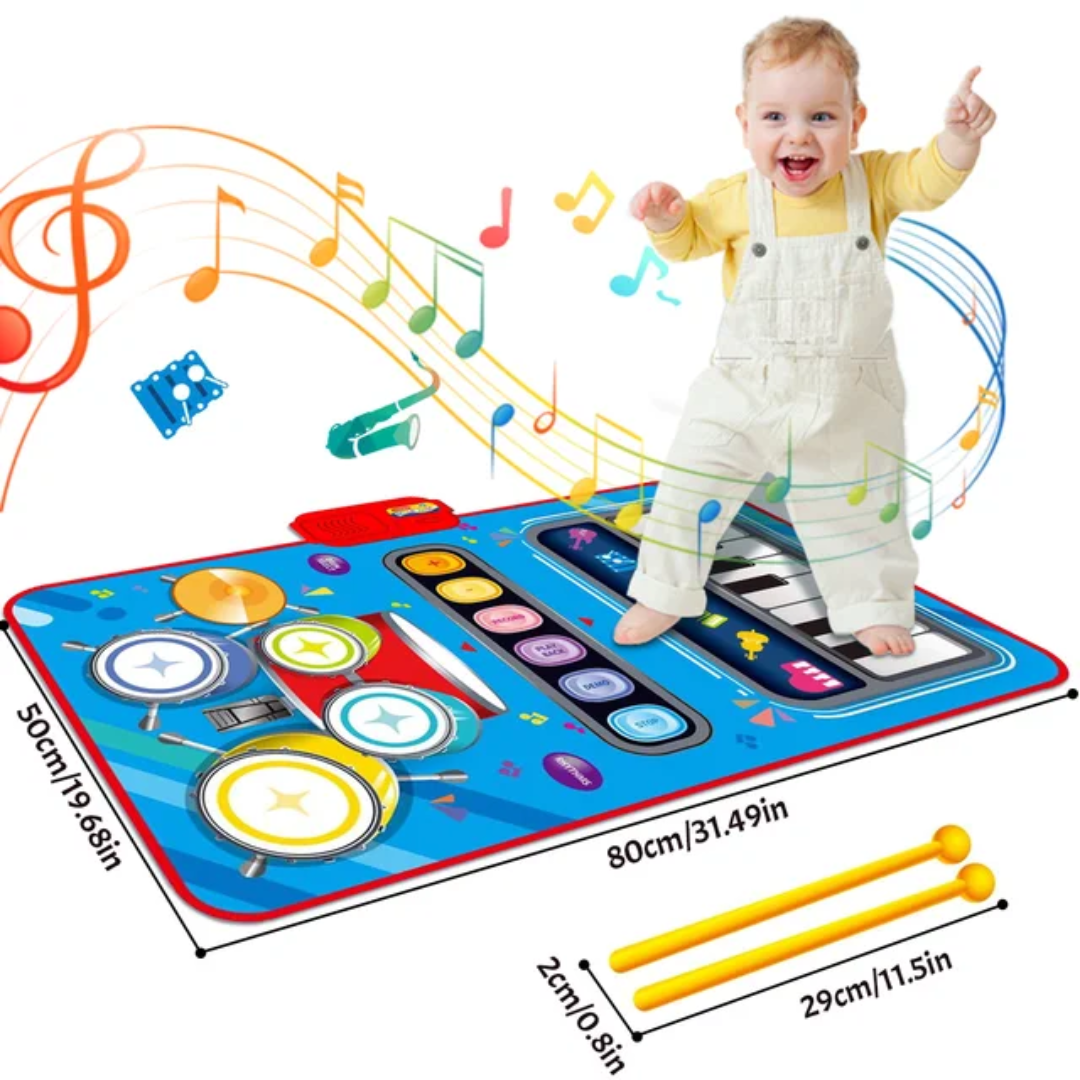 SoundSteps – 2 az 1-ben Zenei Játékszőnyeg Zongorával és Dobbal