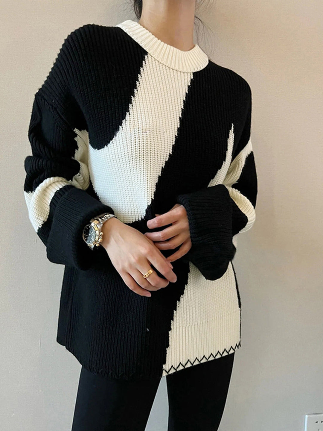 Túlméretes Zebra Mintás Pulóver Nőknek - Lyla