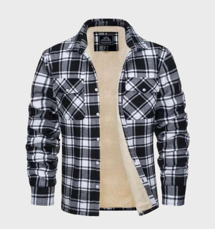Trendi Flanell Férfi Dzseki Vintage Stílusban - Liam