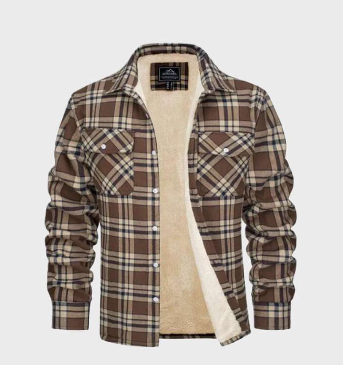 Trendi Flanell Férfi Dzseki Vintage Stílusban - Liam