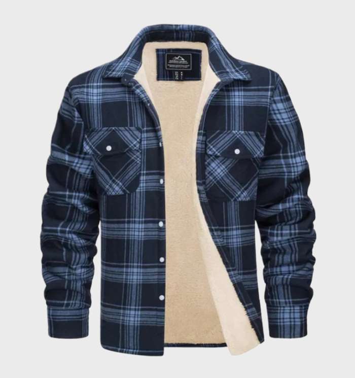 Trendi Flanell Férfi Dzseki Vintage Stílusban - Liam