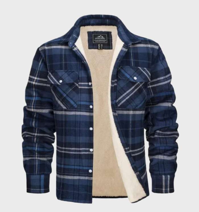 Trendi Flanell Férfi Dzseki Vintage Stílusban - Liam