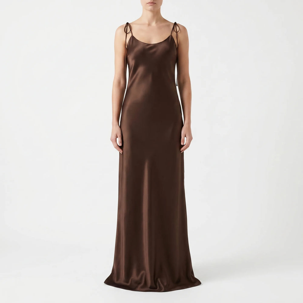 Backless Floor-Length Slip Dress -  Opal