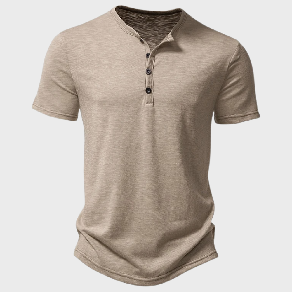 Casual Férfi Póló Henley Gallérral - Cody