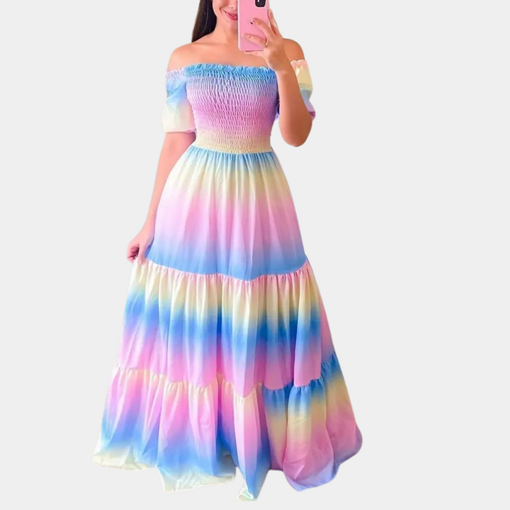 Off-Shoulder Rétegzett Nyári Ruha – Noémie