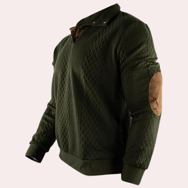 Dany - Meleg Casual Férfi Pulóver Gombos Zárral