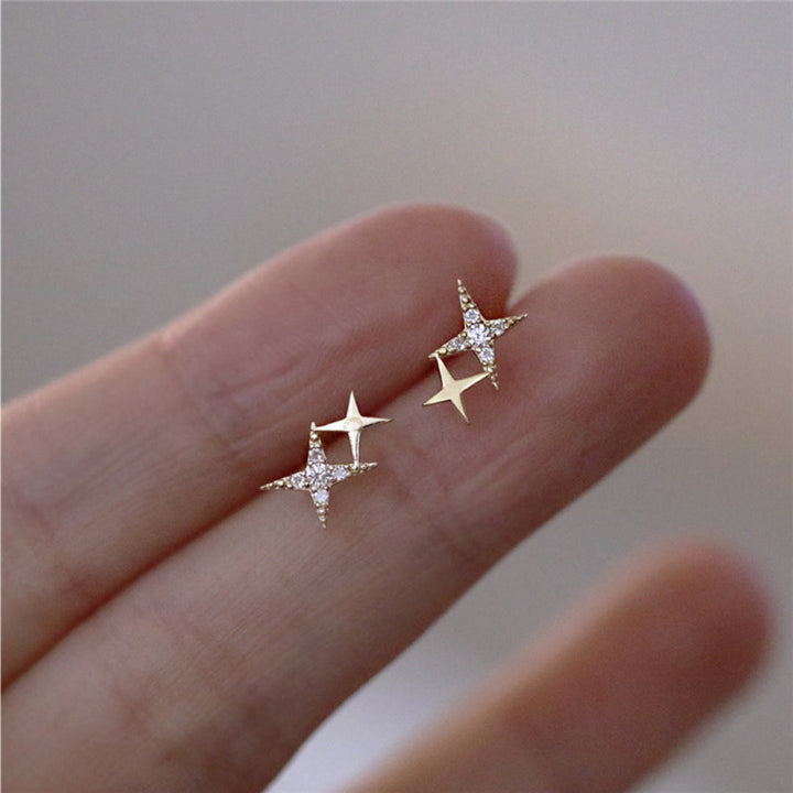 Csillagforma Stud Fülbevalók Zirconia-val - Lyra