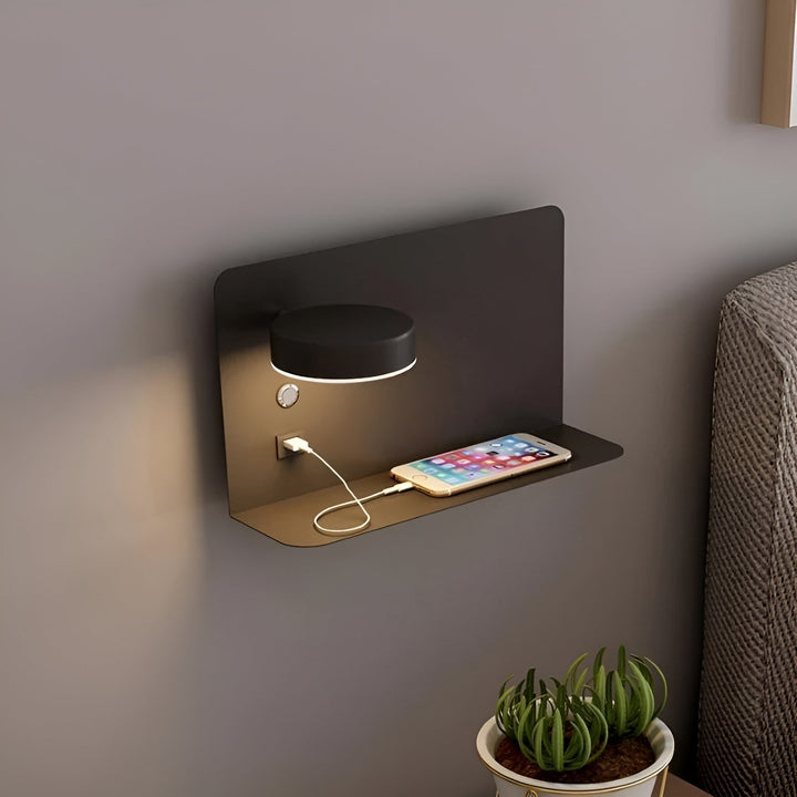 LED fali lámpa USB-töltővel és kapcsolóval - GlowPort