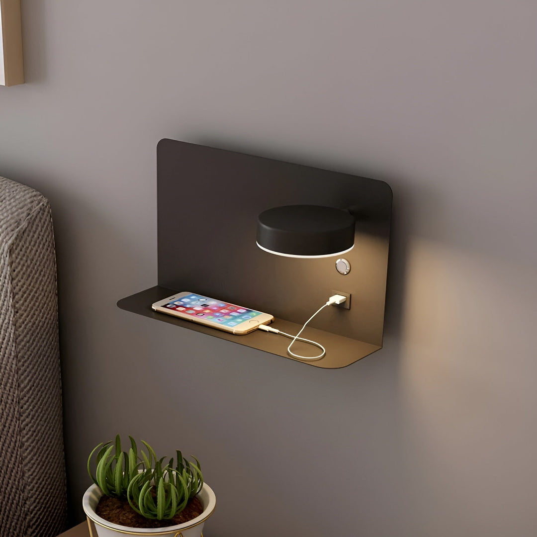 LED fali lámpa USB-töltővel és kapcsolóval - GlowPort