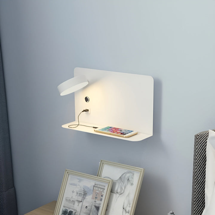 LED fali lámpa USB-töltővel és kapcsolóval - GlowPort