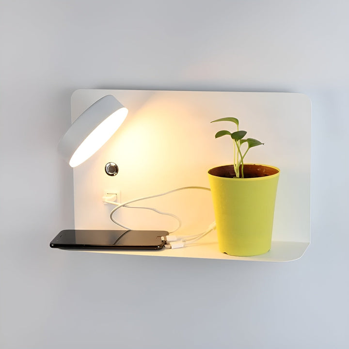 LED fali lámpa USB-töltővel és kapcsolóval - GlowPort