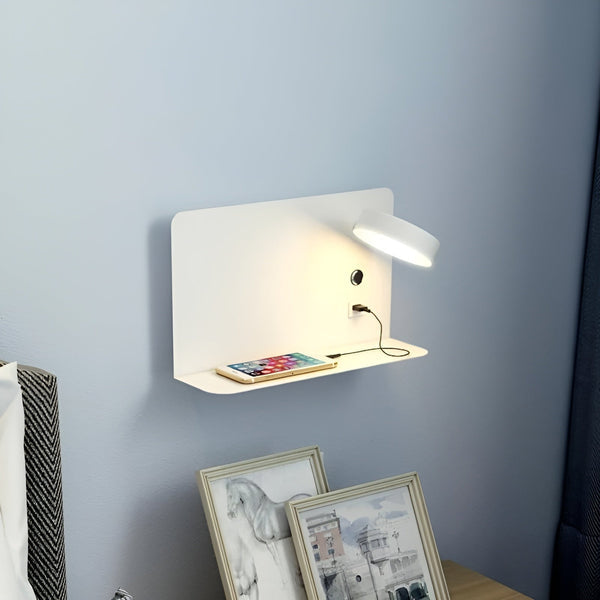 LED fali lámpa USB-töltővel és kapcsolóval - GlowPort