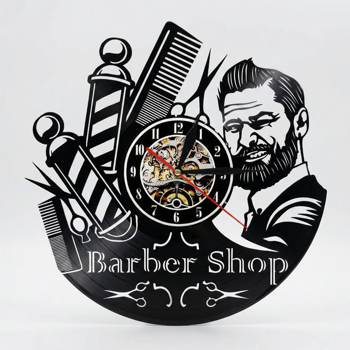 Dekorative Barbershop-Wanduhr - BarbelloTime