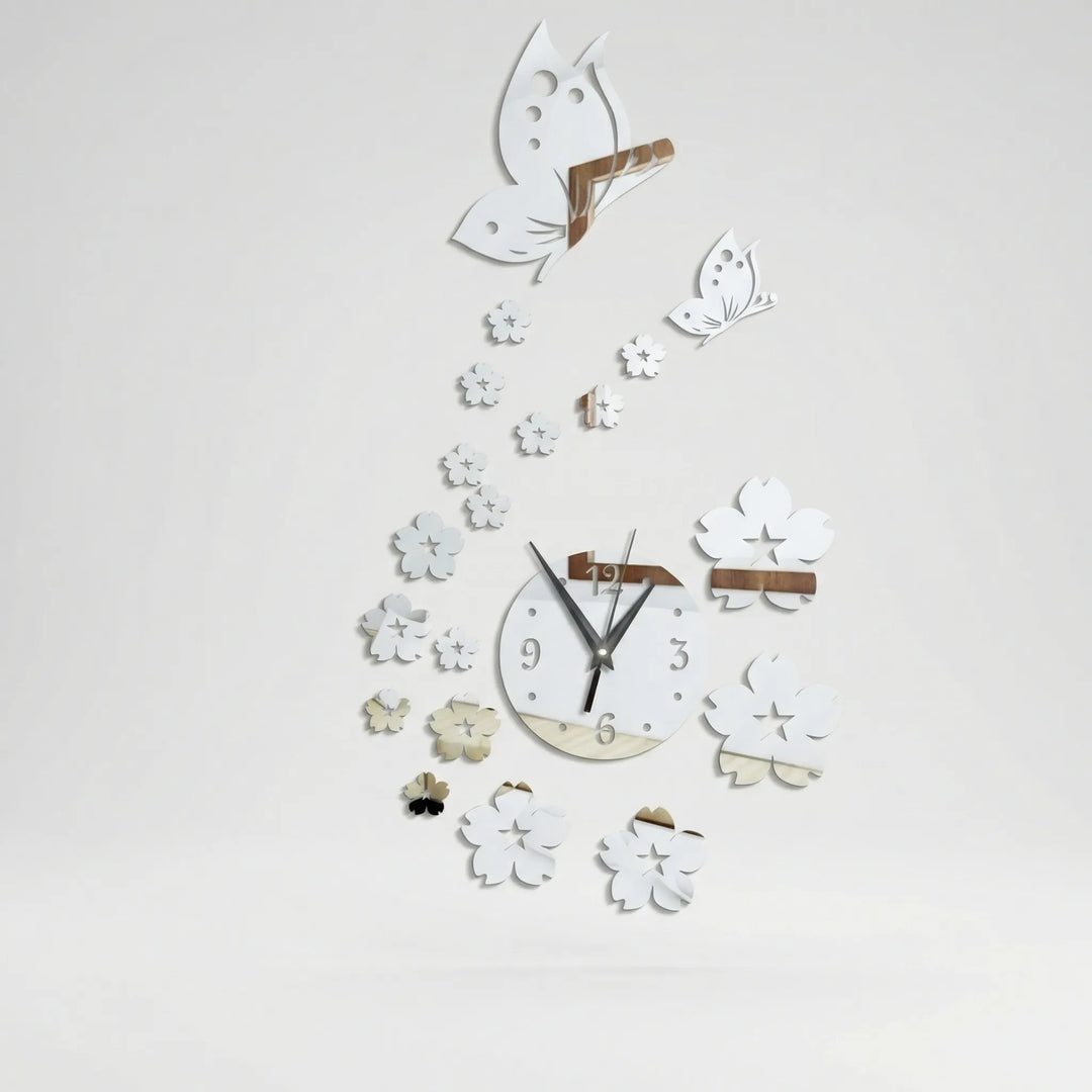 Dekorative Schmetterlings-Wanduhr - Flutterique