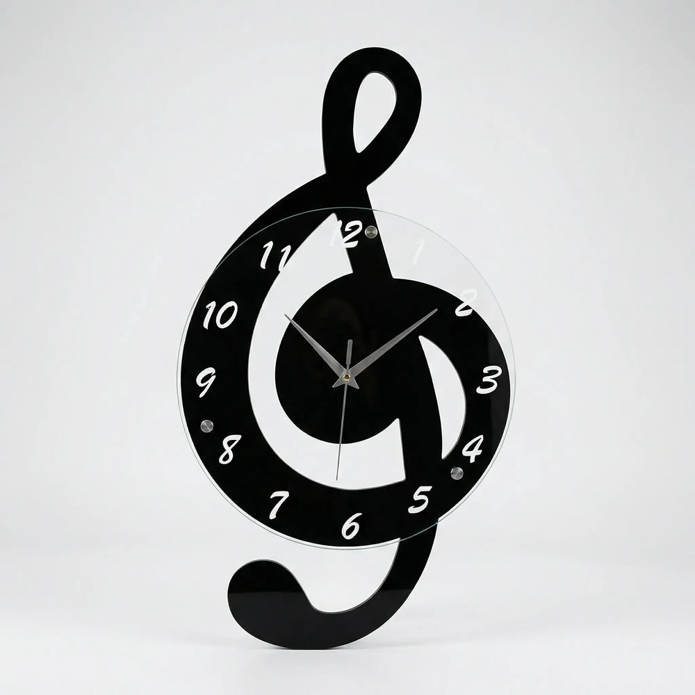 Dekorative Wanduhr In Notenschlüssel-Form - Clefora