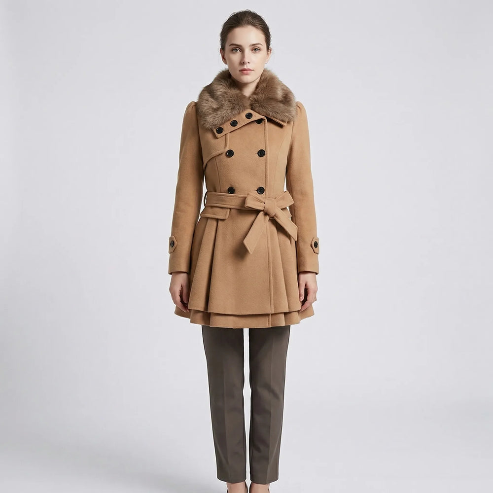 Double-Breasted Belted Winter Coat - Kristie