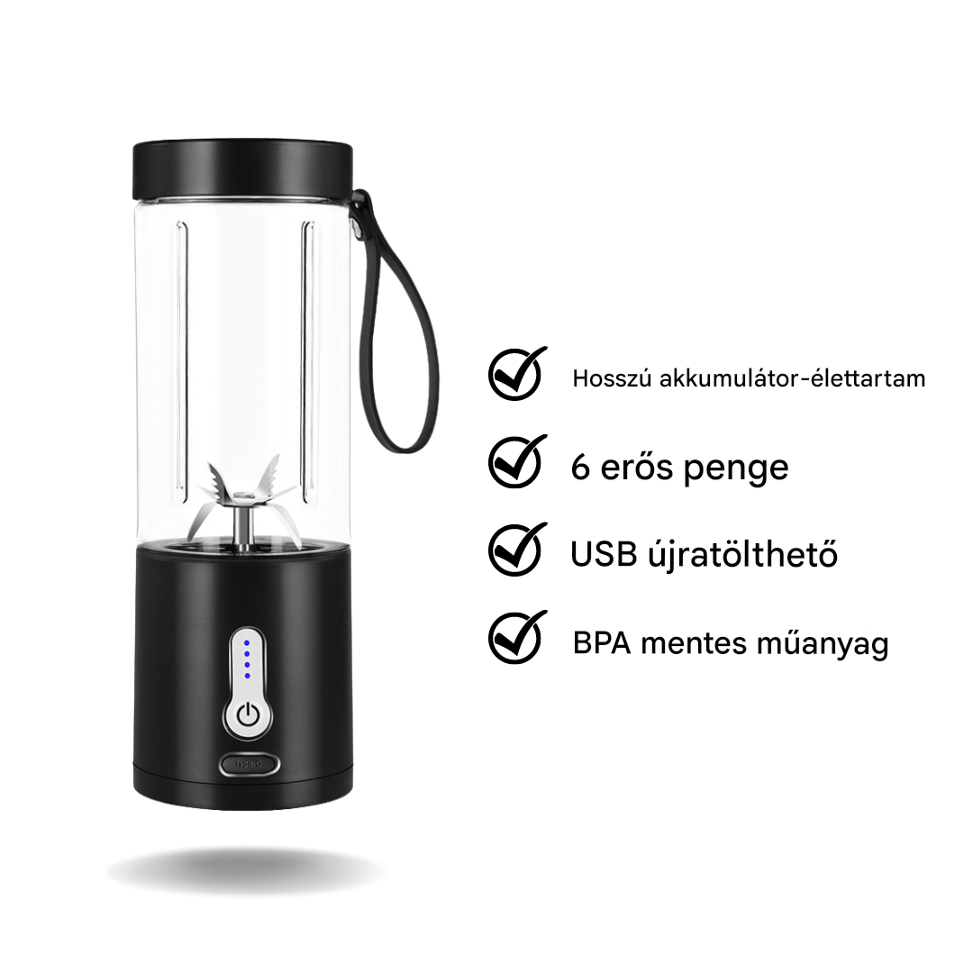 Hordozható Smoothiemaker 6 Erős Késes - BlendEase Pro