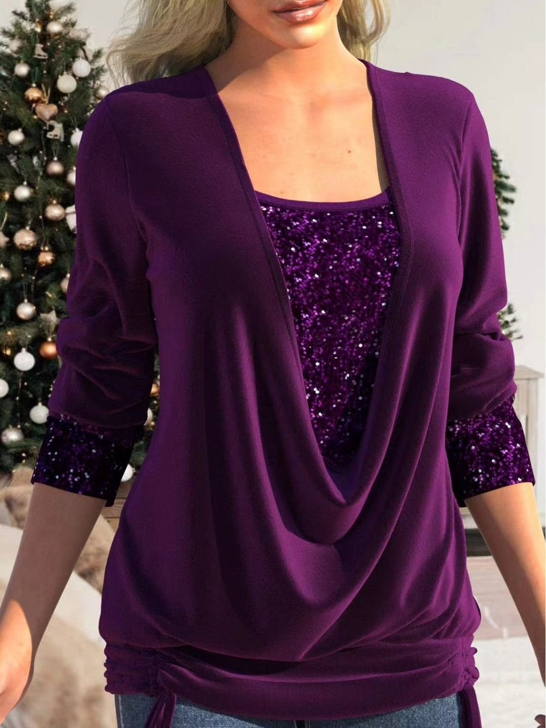 Glamour és Kényelmes Csillogó Top - Luna