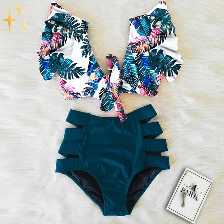 AA NOT AVAIALBLE Bikini szett volános toppal és magas derékú alsóval - Zaya