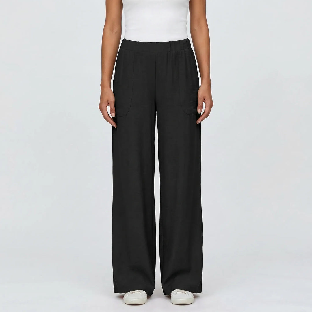 Full-Length Wide-Leg Casual Trousers - Renee