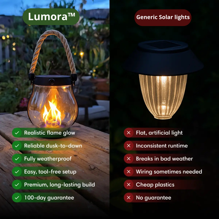 Solar Lantern Outdoor Light with Flickering Flame Effect 2