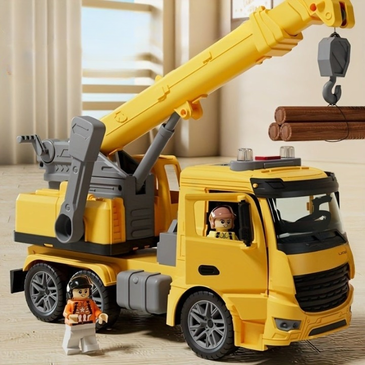 Daruautó-játék világítással és hanggal – mozgatható gém az építkezési szerepjátékokhoz
