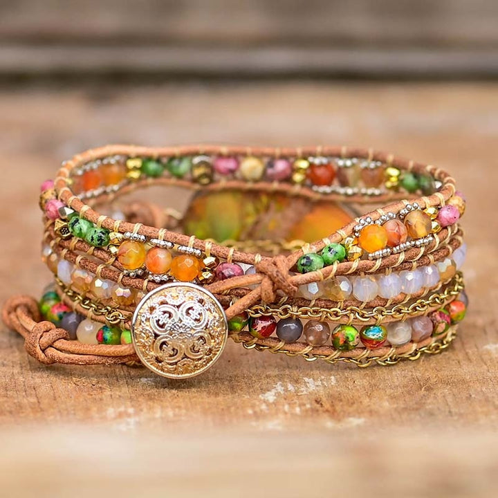 Hamsa Wikkelkarperecset Amazonit kővel - Zahara