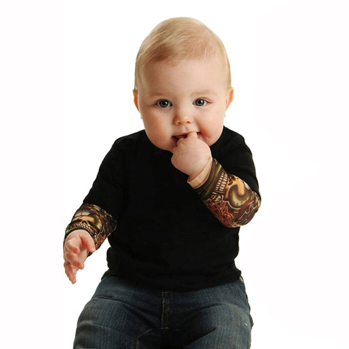 Hosszú ujjú bababody tetoválásmintás ujjakkal – Rockbaby