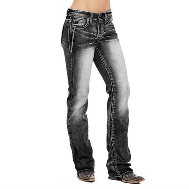 Hölgyek bootcut farmernadrág zászló részletekkel – Madison