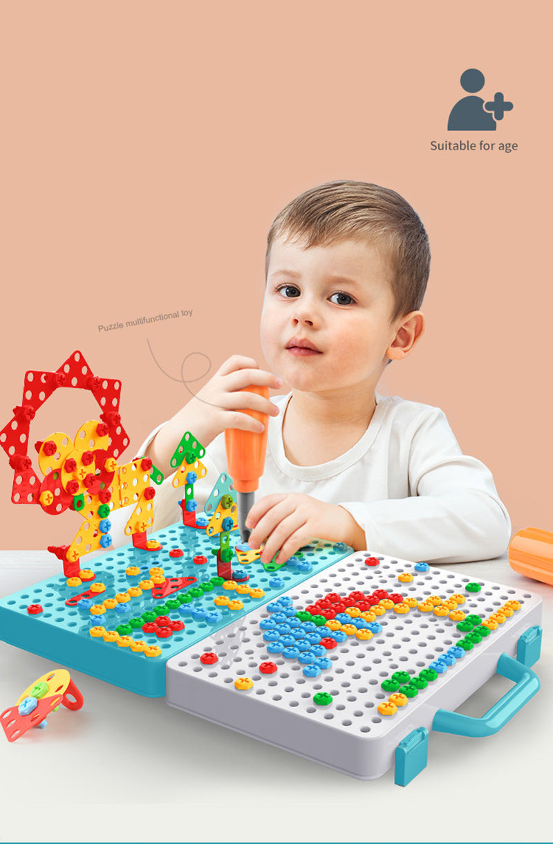 Kreatív Építőszett Játékfúróval - BuildyDrill