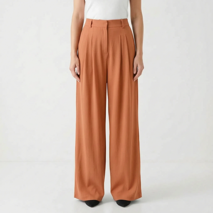 High-Waisted Wide-Leg Trousers - Flowtide