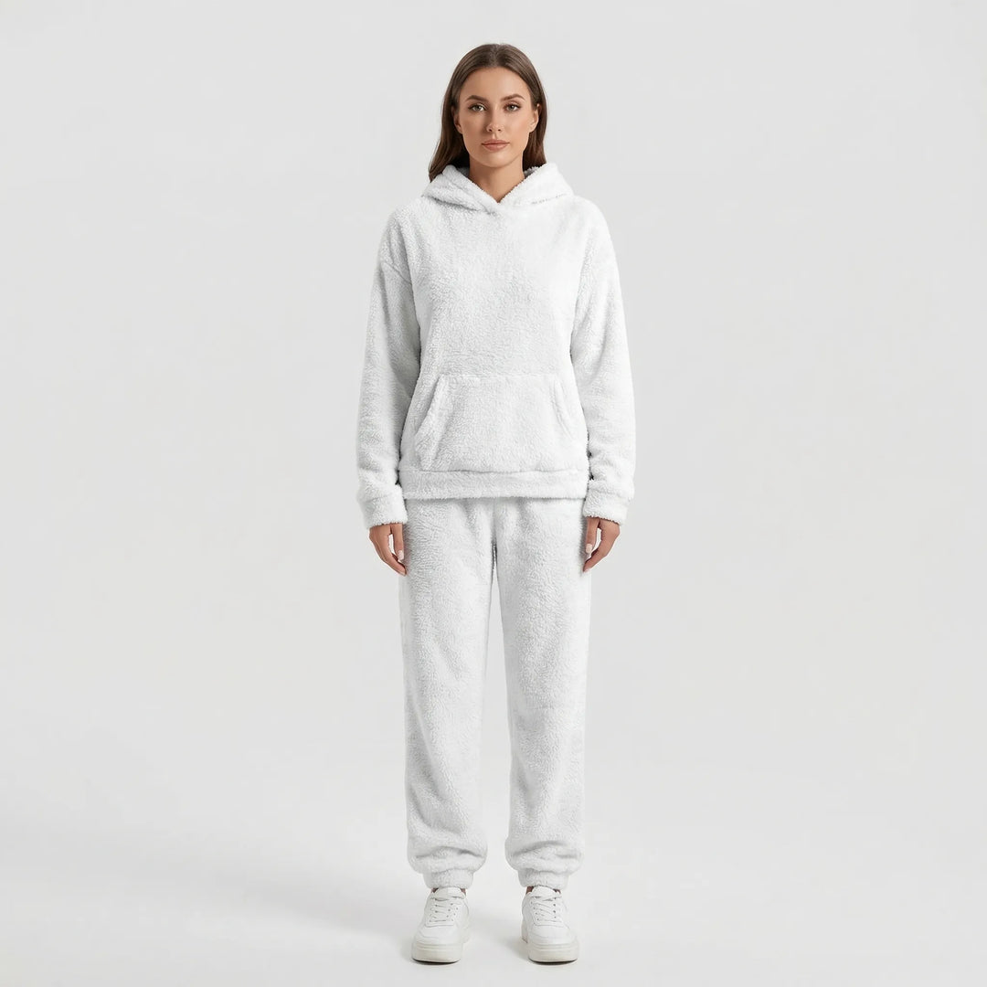 Hooded Fluffy Two-Piece Lounge Set - Marsha