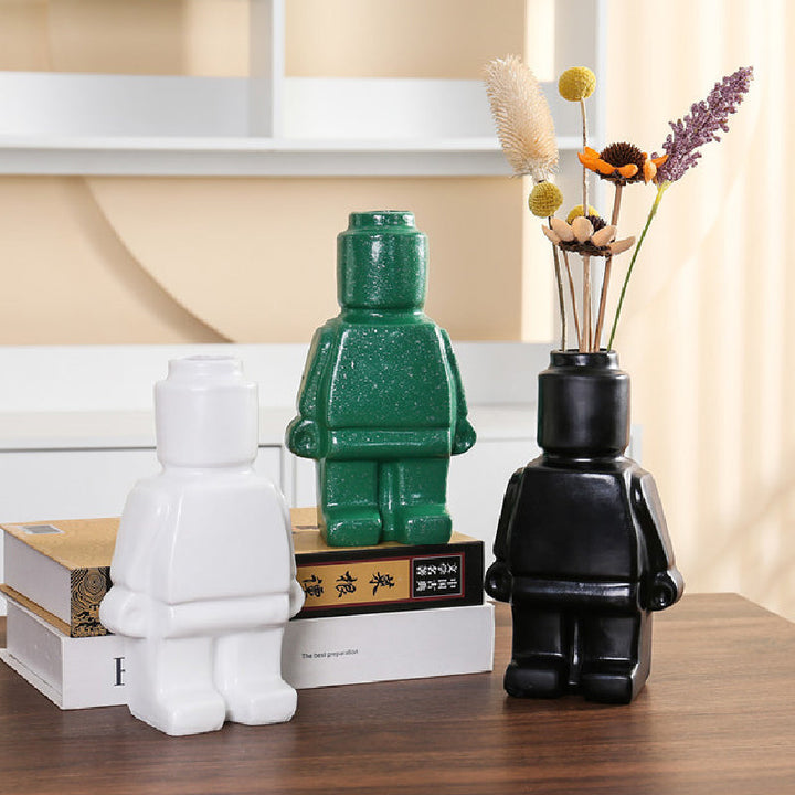 Robot Virágcserép Kerámiából - BrickBotanica