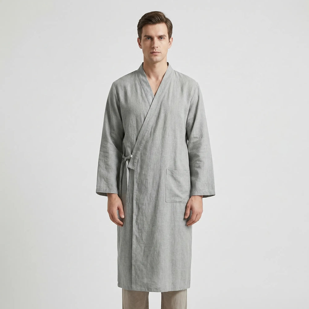 Japanese Kimono-Style Mens Dressing Gown - Blake