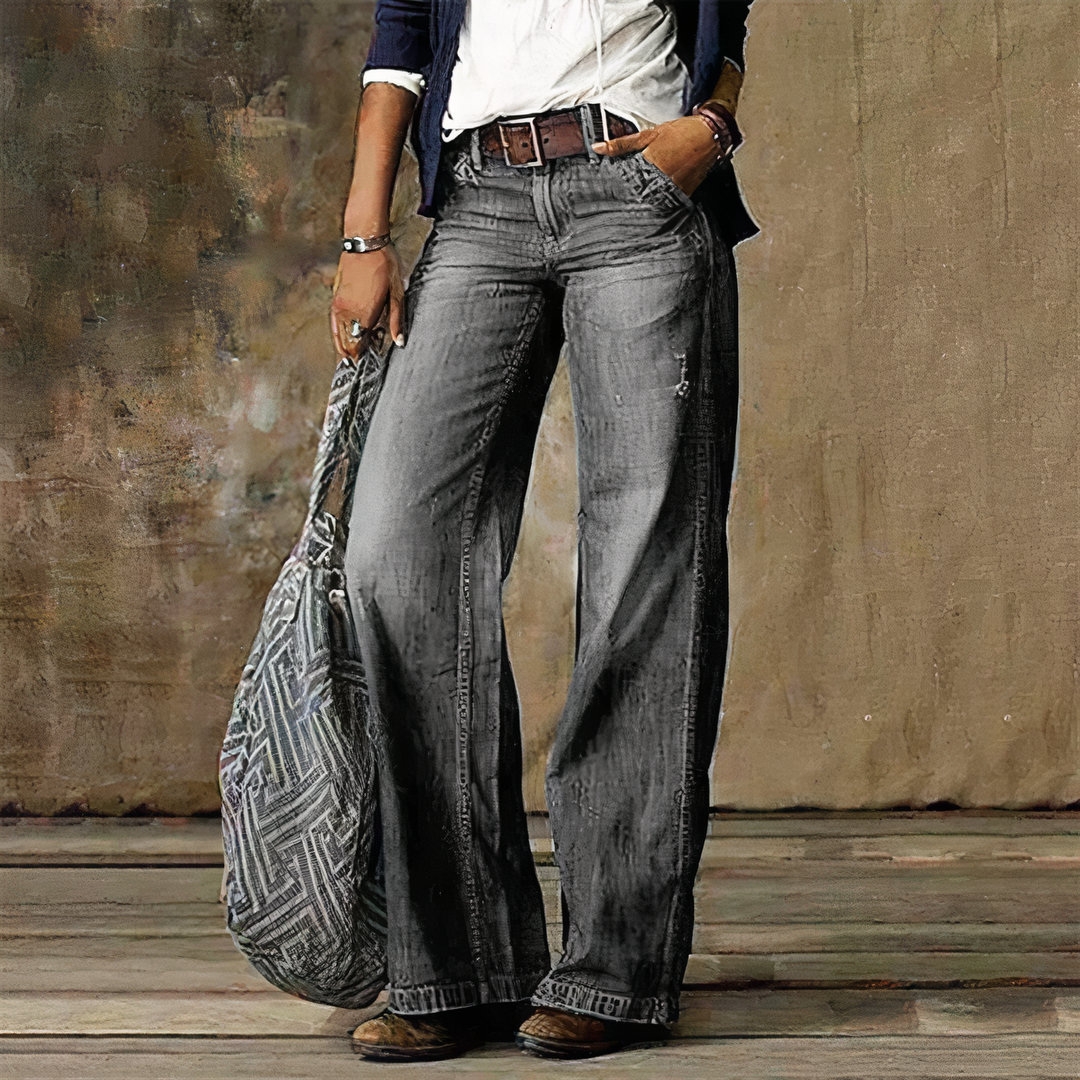 Retro Magasderekú Farmer Női Jeans - Emma