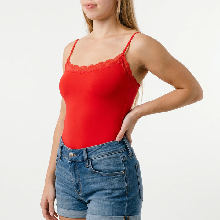Lace-Trimmed Cami Bodysuit - June
