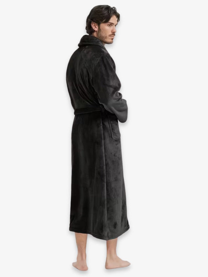Long Men's Dressing Gown With Tie Belt - Marlon