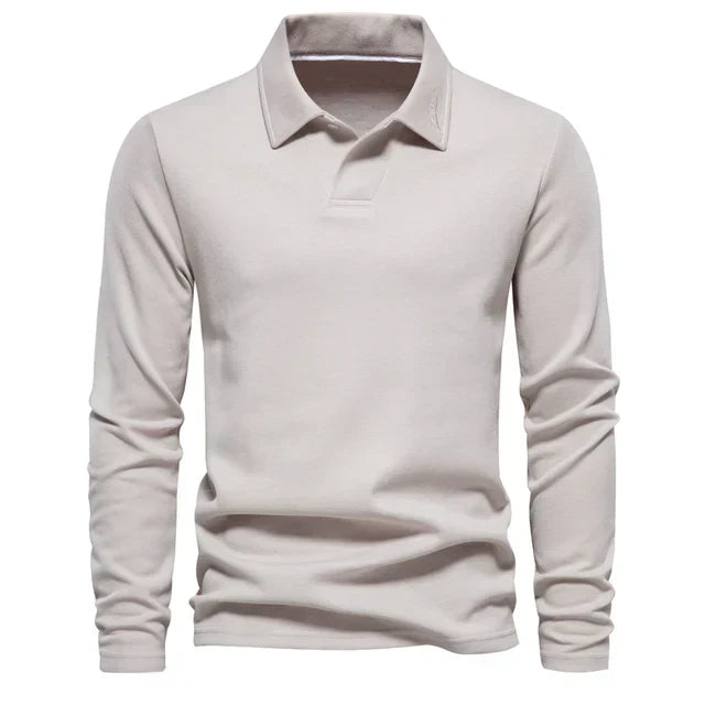Long Sleeve Turn-Down Collar Polo - Carlton