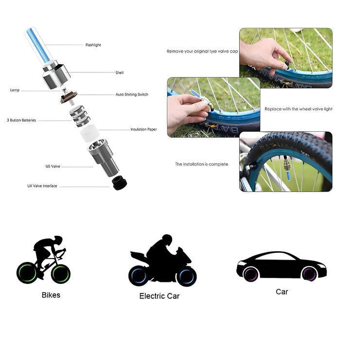 4 darab világító szelepdió – GlowRims