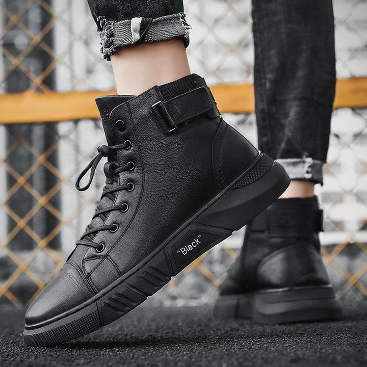 Men's Black High-Top Lace-Up Trainer - Corey