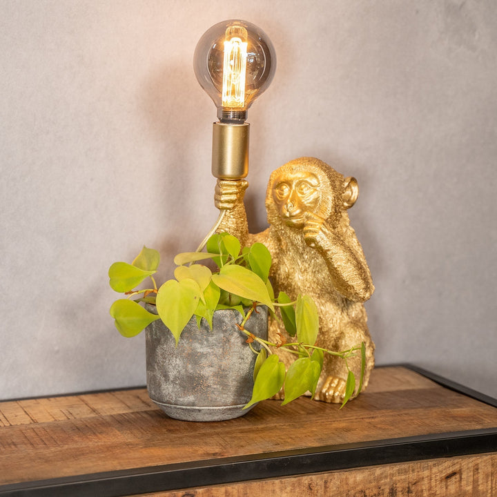Luxus Arany Majom Asztali Lámpa - GoldenChimp