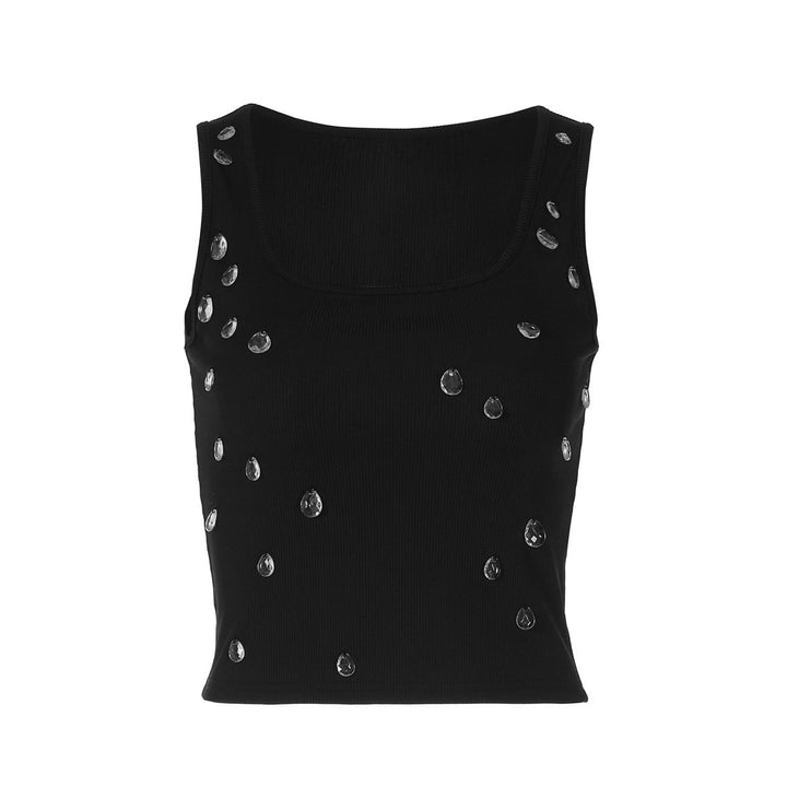 Trendi női crop top díszítéssel és testhez álló fazonnal – Liora