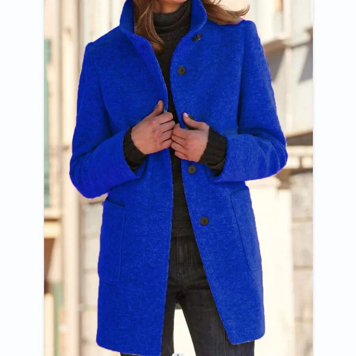 Gyapjú kabát gombos záródással hölgyeknek - Eva
