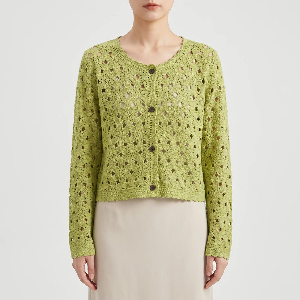 Openwork Crochet Cardigan -  Lorena