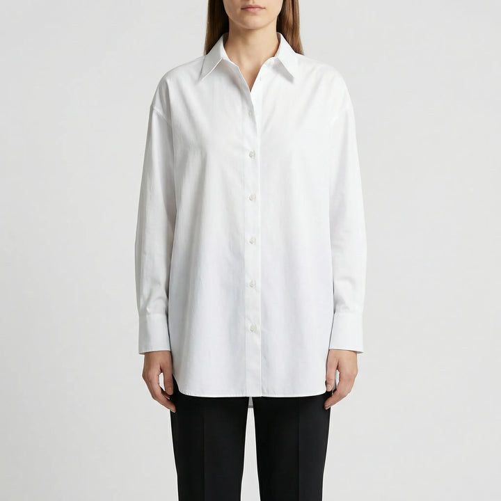 Oversized Blouse Met Omgeslagen Kraag - Blanca