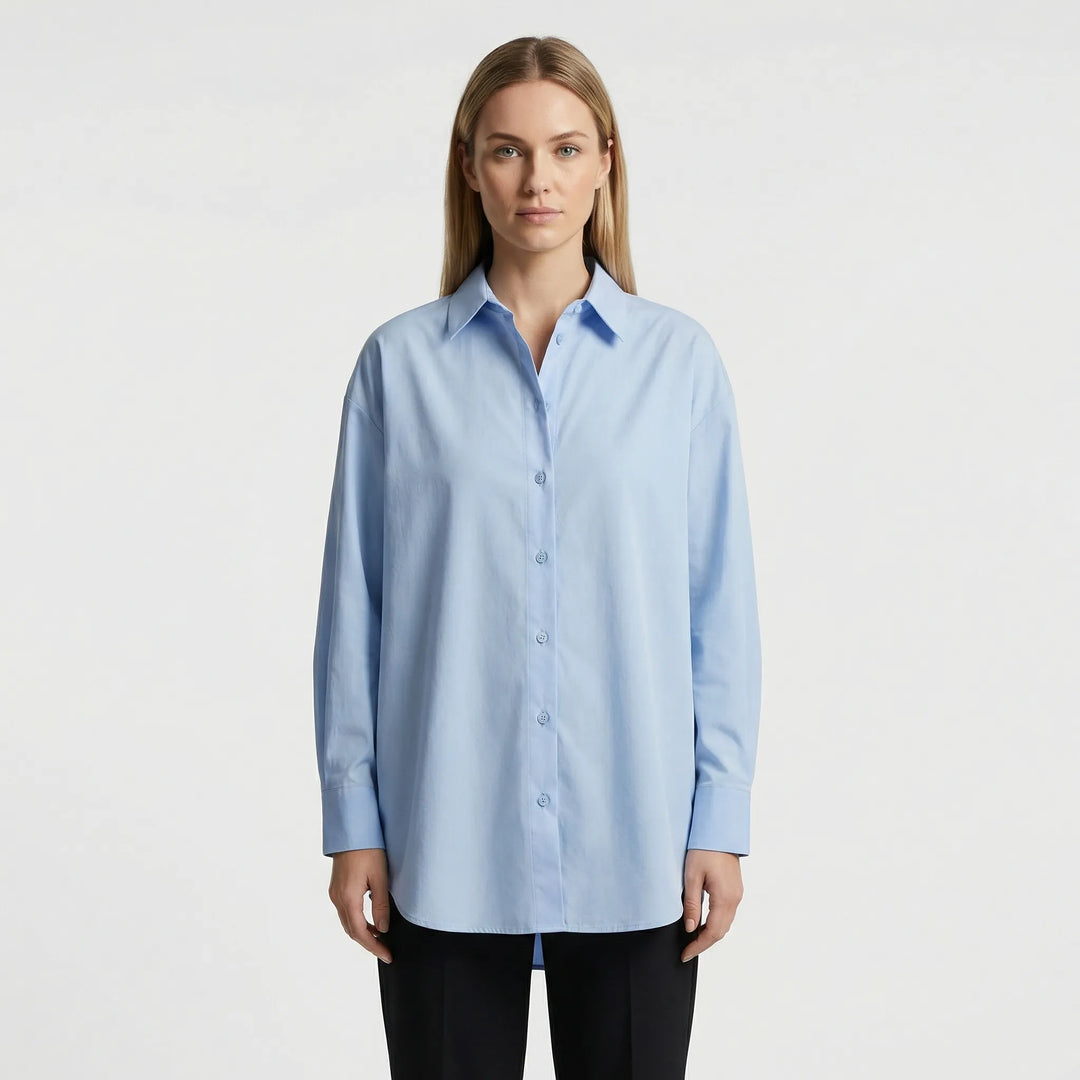 Oversized Blouse Met Omgeslagen Kraag - Blanca