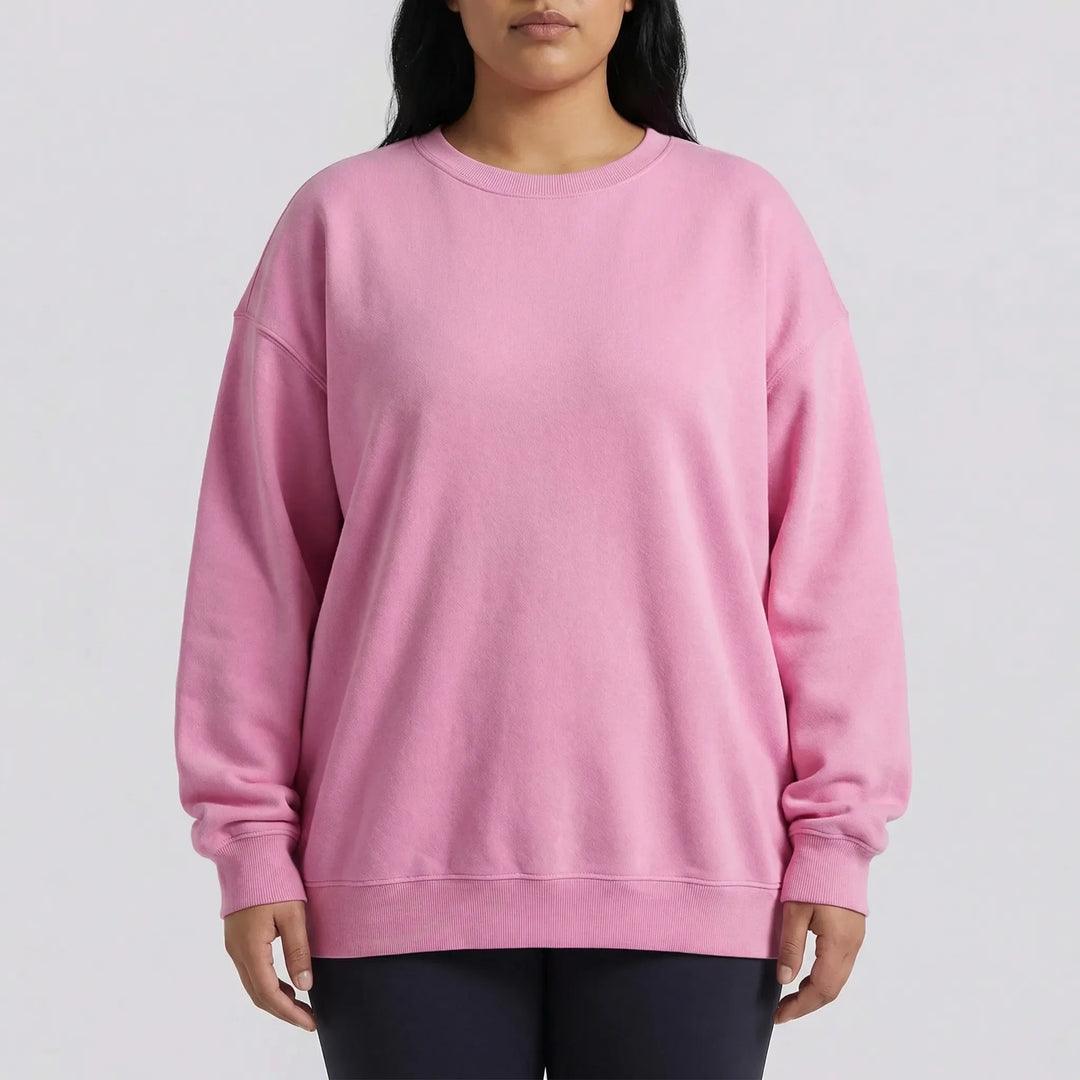 Oversized Crew Neck Pullover Sweatshirt - Christy