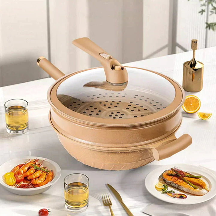AA NOT AVAILABLE Többfunkciós Wok serpenyő tapadásmentes bevonattal - CookFlex